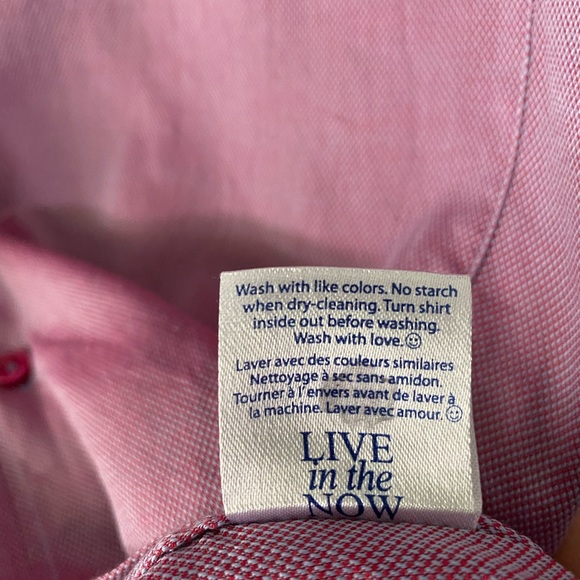 Stone Rose Red Rivet Collection Pink Long Sleeve Button Up with accent on back - Picture 4 of 6